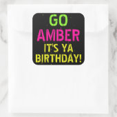 Bold 80's/90's Neon Kleuren Funky Retro Vierkante Sticker (Tas)