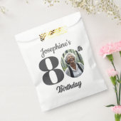 Bold 80th Birthday Party Photo  Bedankzakje (Gezegeld)