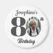 Bold 80th Birthday Party Photo Favor Magneet (Voorkant)