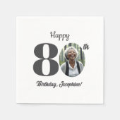 Bold 80th Birthday Party Photo Servet (Voorkant)