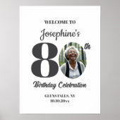 Bold 80th Birthday Party Photo Welcome Poster (Voorkant)