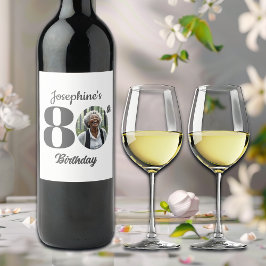 Bold 80th Birthday Party Photo Wijn Etiket