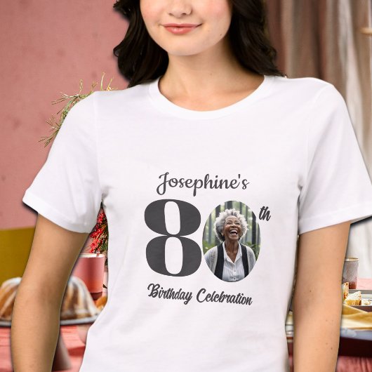 Bold 80th Birthday Photo Guests Tri-Blend Shirt