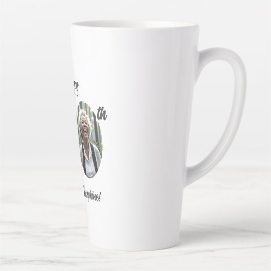 Bold 80th Birthday Photo Latte Mok (Rechts)