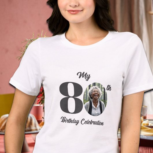 Bold 80th Birthday Photo Tri-Blend Shirt