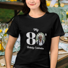 Bold 80th Birthday Photo  Tri-Blend Shirt