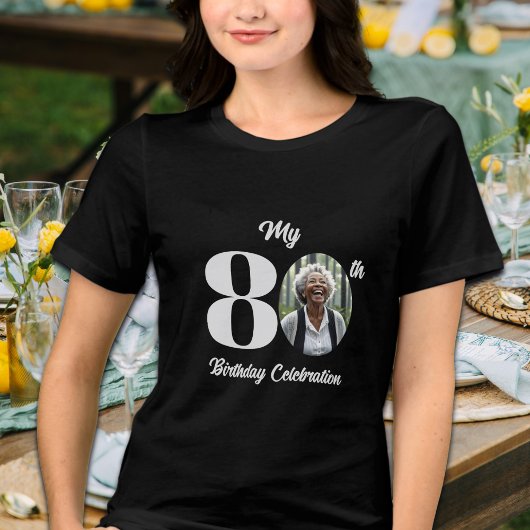 Bold 80th Birthday Photo Tri-Blend Shirt