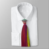Bold Abstract Brushstroke Tie – Red, Yellow & Teal Stropdas (Gebonden)