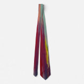 Bold Abstract Brushstroke Tie – Red, Yellow & Teal Stropdas (Achterkant)