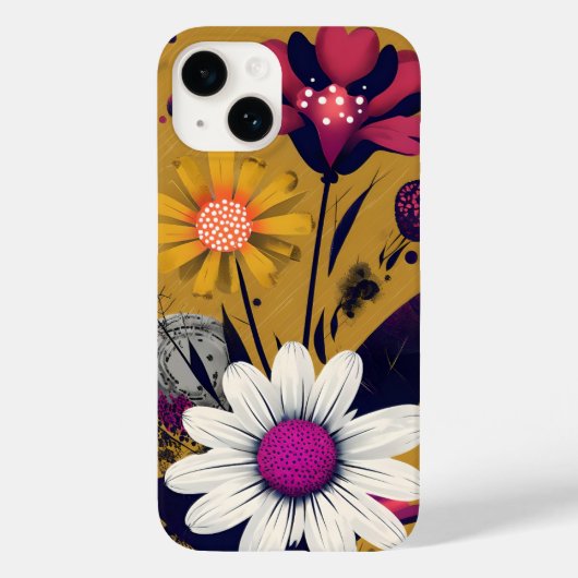 Bold Abstract Floral Art Phone Case - Vibrant Mode (Achterkant)