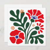 Bold Abstract Floral Flat Card with Poppy Motif (Voorkant / Achterkant)