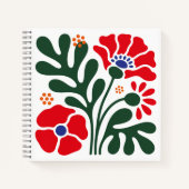 Bold Abstract Floral Notebook with Poppy Motif Notitieboek (Voorkant)