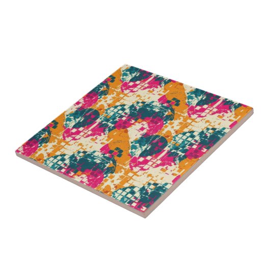 Bold Abstract Geometric - Grunge Brush Texture (3) Tegeltje (Zijkant)