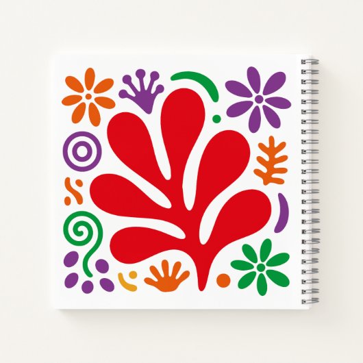 Bold Abstract Notebook Floral Matisse Style Notitieboek (Achterkant)
