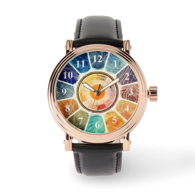 Bold Abstract Spectrum Dial – Modern Masculine Horloge (Voorkant)