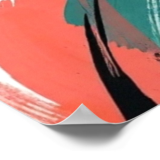 Bold Abstract Strokes Art: Teal & Yellow Poster (Hoek)