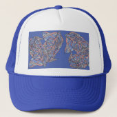 Bold Abstraction Foam Trucker Hat Trucker Pet (Voorkant)