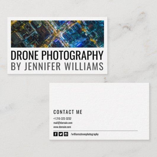 Bold Aerial Drone Fotografie Visitekaartje (Voorkant / Achterkant)