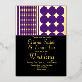 Bold African Ankara Border Weddenschap geprezen Folie Uitnodiging