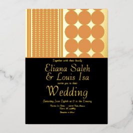 Bold African Ankara Border Weddenschap geprezen Folie Uitnodiging