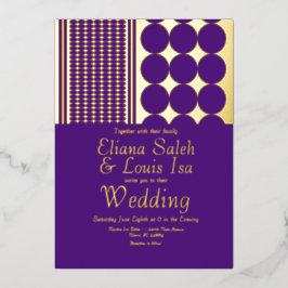 Bold African Ankara Border Weddenschap geprezen Folie Uitnodiging