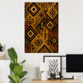 Bold African Pattern Poster – Tribal-Inspired (Thuiskantoor)