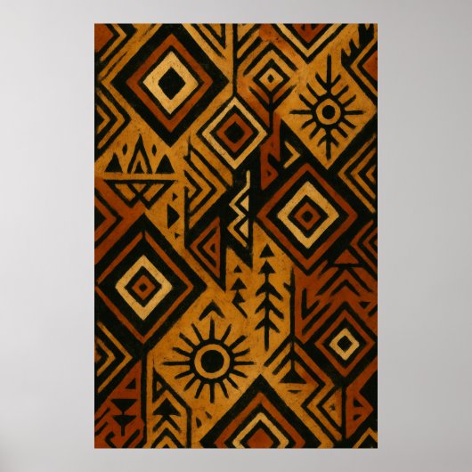 Bold African Pattern Poster – Tribal-Inspired (Voorkant)