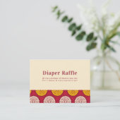 Bold African Wax Print Red & Yellow Diaper Raffle Informatiekaartje (Staand voorkant)