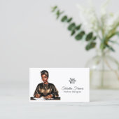 Bold Afro Black Woman Empowerment Ontwerp Visitekaartje (Staand voorkant)