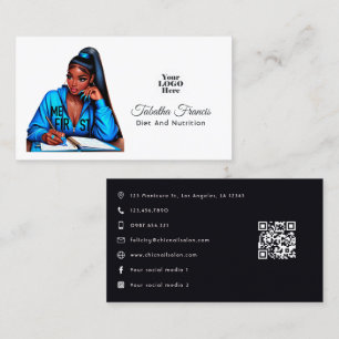 Bold Afro Black Woman Empowerment Ontwerp Visitekaartje