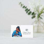 Bold Afro Black Woman Empowerment Ontwerp Visitekaartje (Staand voorkant)