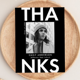 Bold Afstudeerder Black Foto Afstuderen Hartelijk  Briefkaart