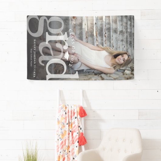 Bold AFSTUDEERDER Black Ombre Overlay Foto Afstude Spandoek (Insitu)