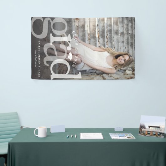 Bold AFSTUDEERDER Black Ombre Overlay Foto Afstude Spandoek (Beurs)