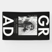 Bold Afstudeerder Black Photo Afstuderen Spandoek (Horizontaal)