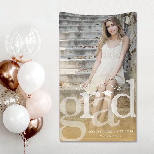 Bold AFSTUDEERDER Gold Ombre Overlay Foto Afstuder Spandoek