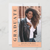 Bold Afstudeerder Modern Foto Aankondiging Partij  (Voorkant)