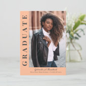 Bold Afstudeerder Modern Foto Aankondiging Partij  (Staand voorkant)