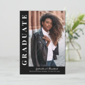 Bold Afstudeerder Modern Foto Aankondiging Partij  (Staand voorkant)