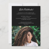 Bold Afstudeerder Modern Foto Aankondiging Partij  (Achterkant)