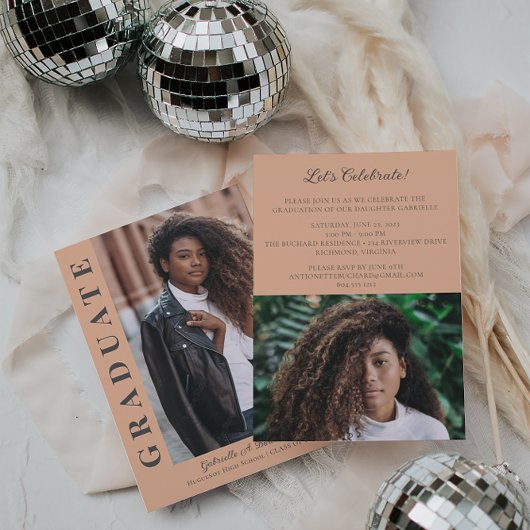 Bold Afstudeerder Modern Foto Aankondiging Partij 