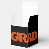 Bold AFSTUDEERDER Oranje en Black Graduation Party Bedankdoosjes (Geopend)