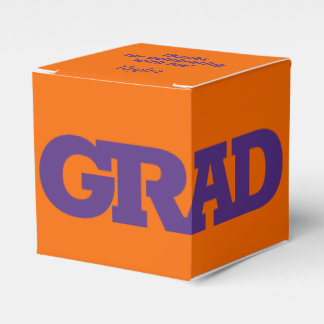 Bold AFSTUDEERDER Paars en Oranje Graduation Party Bedankdoosjes