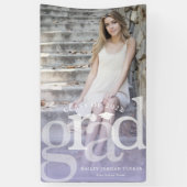 Bold AFSTUDEERDER Paars Ombre Overlay Foto Afstude Spandoek (Verticaal)