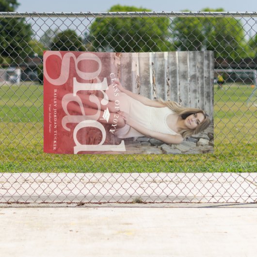 Bold AFSTUDEERDER Red Ombre Overlay Foto Afstudere Spandoek (Insitu)