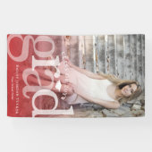 Bold AFSTUDEERDER Red Ombre Overlay Foto Afstudere Spandoek (Horizontaal)