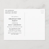 Bold Afstudeerder Red Photo Graduparty Uitnodiging Briefkaart (Achterkant)