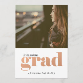 Bold Afstudeerder Roos Gold Typografie Foto Kaart
