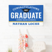 Bold Afstudeerder Royal Blue Congrates Afstuderen  Spandoek (Insitu)