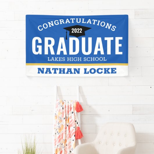 Bold Afstudeerder Royal Blue Congrates Afstuderen  Spandoek (Insitu)